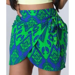 Multicolor Wrap Skirt